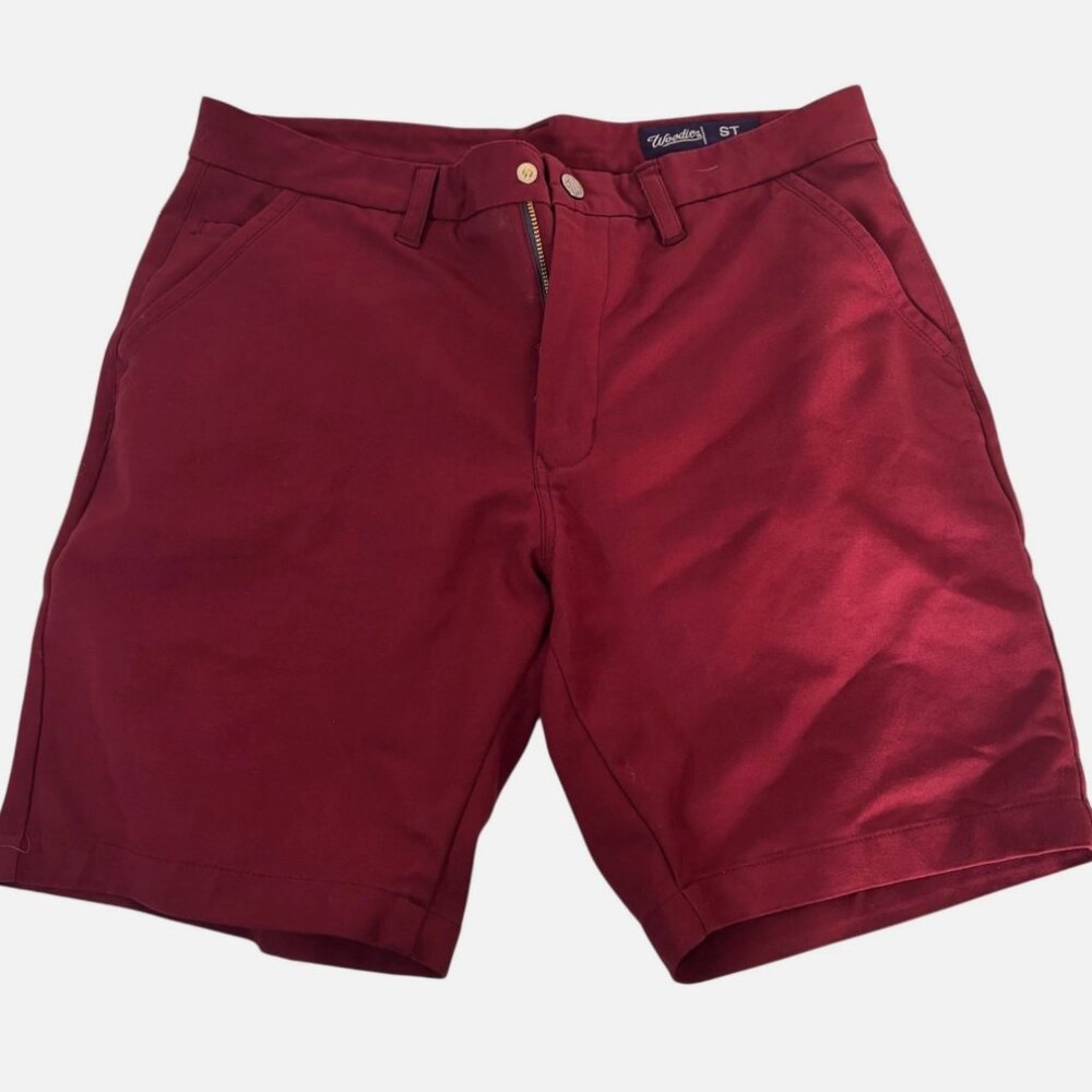 Woodies Shorts Men's Size 34 Next Generation Performance Chino Casual Maroon